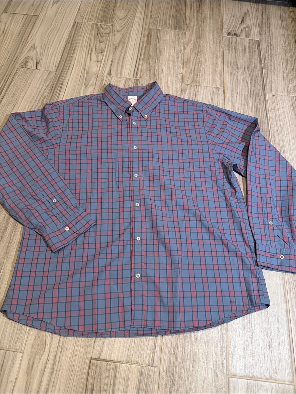 Brooks Brothers Blue and Red Plaid Button-Down Shirt - Classic Oxford